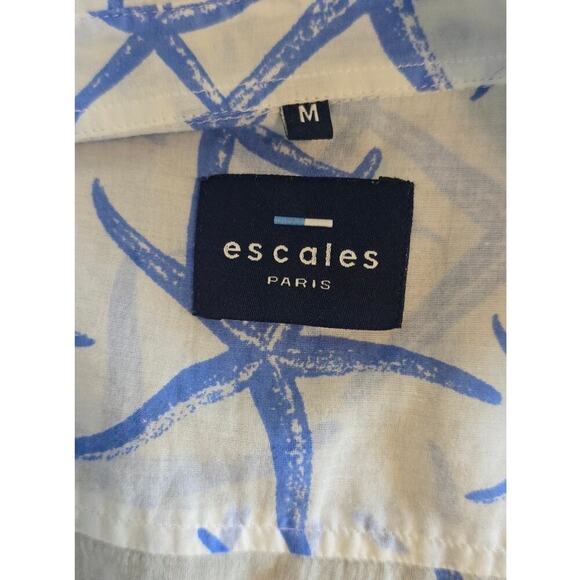 Escales Paris Women's Long Sleeve Starfish button down Shirt Sz M (0949) - Picture 9 of 10